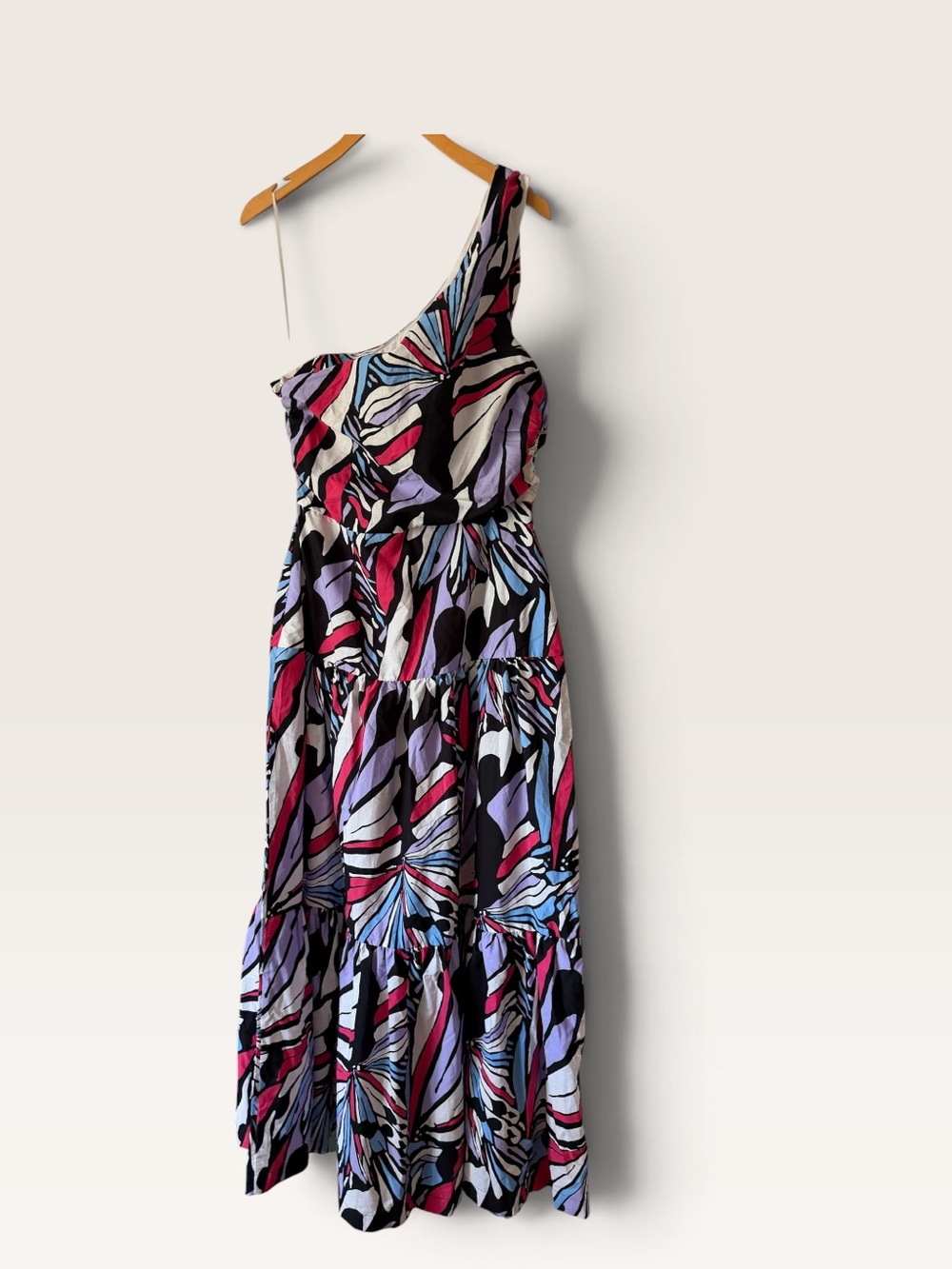 ANTHROPOLOGIE MAEVE ONE SHOULDER PRINTED MIDI DRESS NWT SIZE 12 - Picture 8 of 16